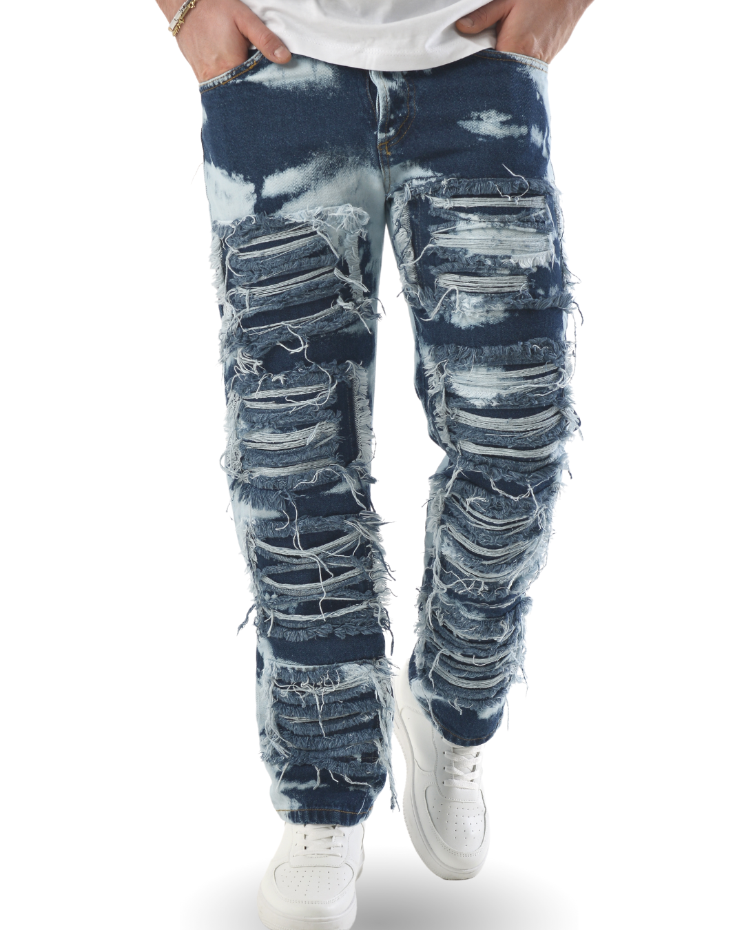 Jeans loose fit macchiati