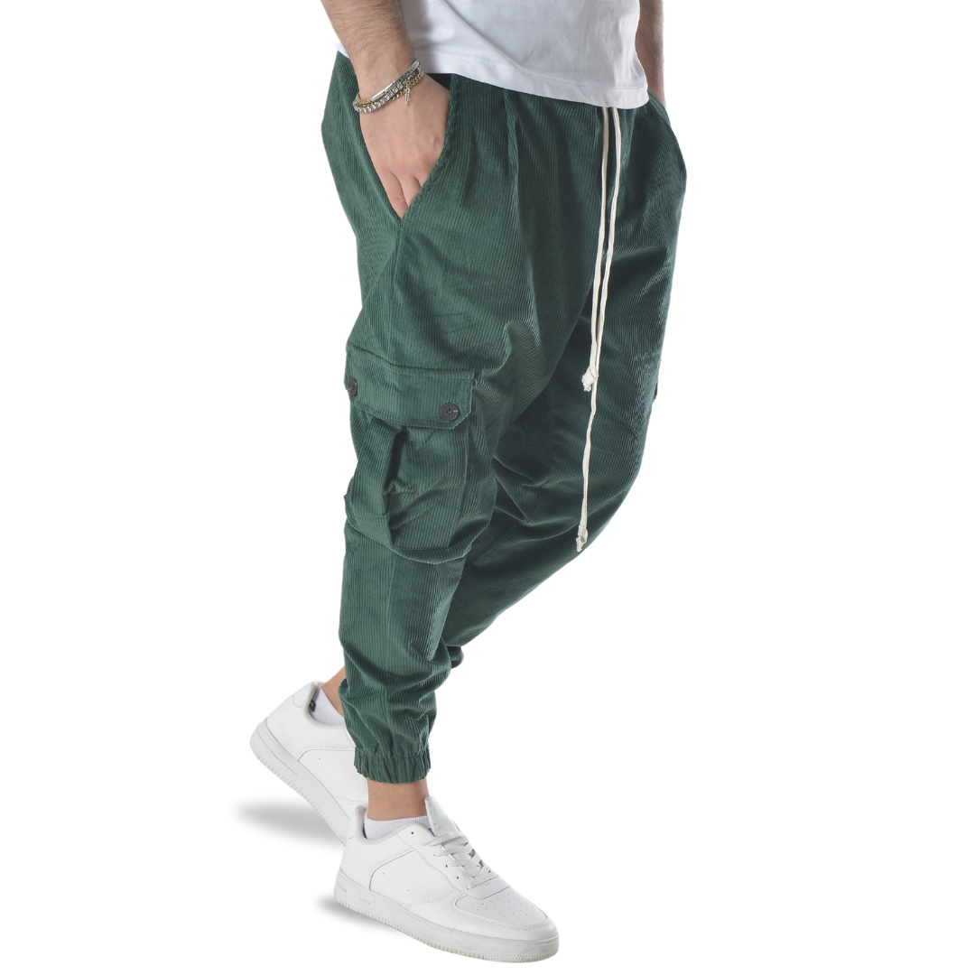 Pantalaccio cargo a costine vellutato art 9151 verde gucci