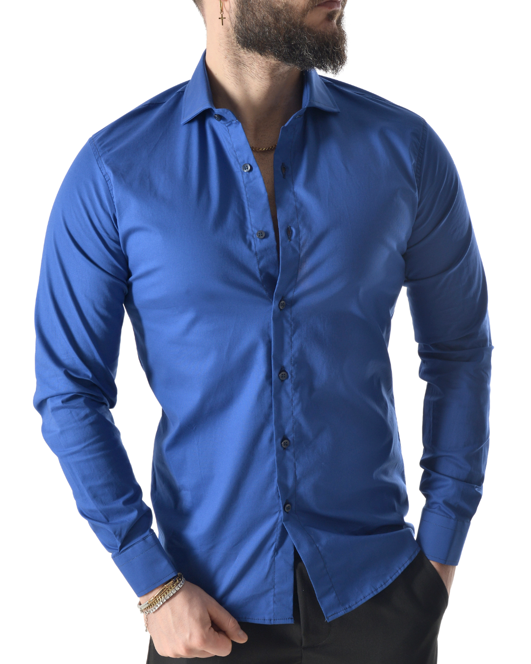 Camicia slim azzurra