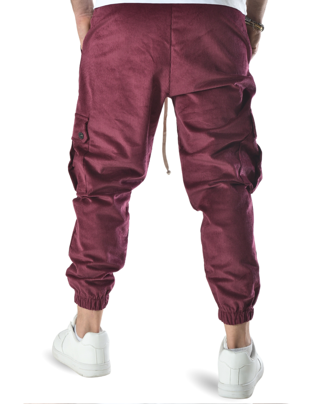 Pantalaccio cargo a costine vellutato art 9151 bordeaux