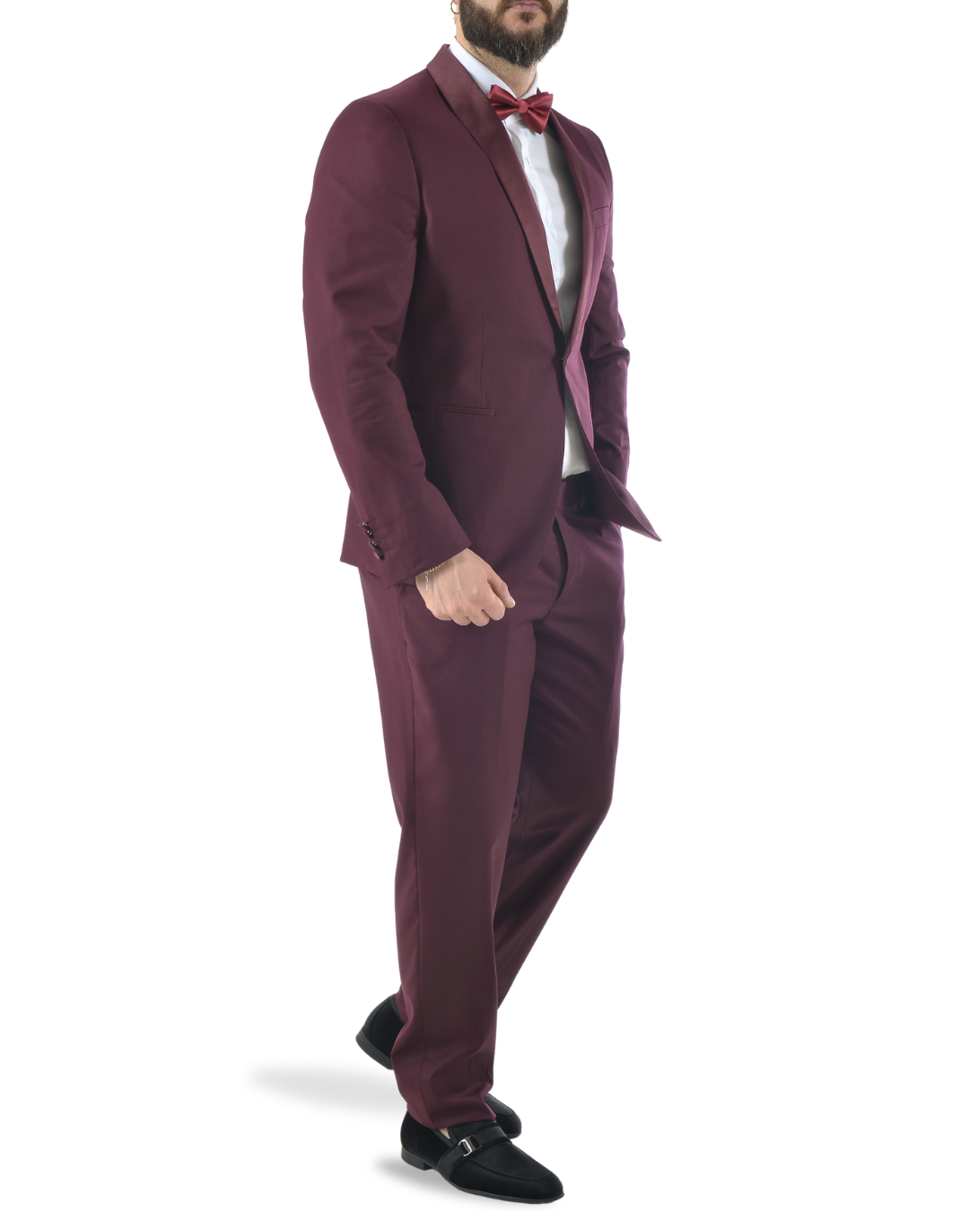 Abito completo giacca e pantalone art. smoking bordeaux