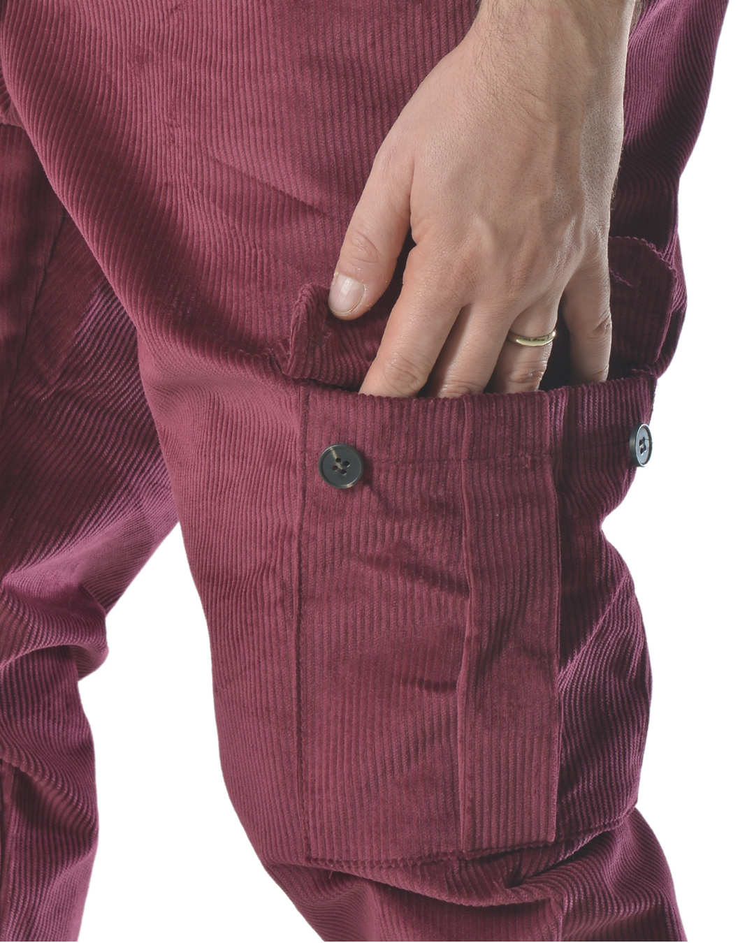 Pantalaccio cargo a costine vellutato art 9151 bordeaux