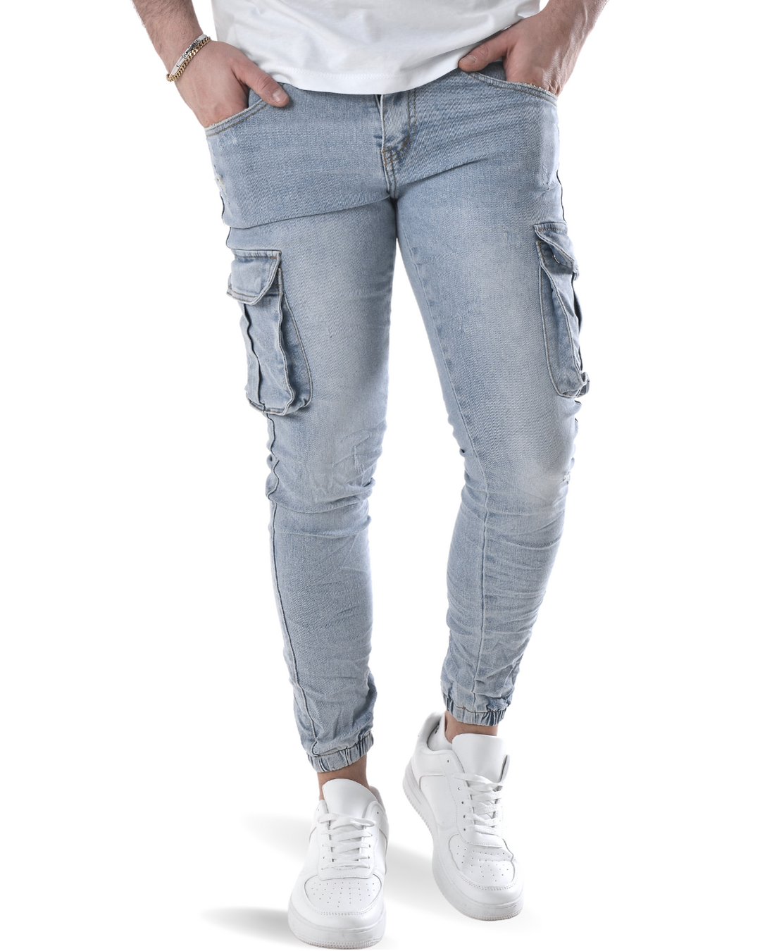 Jeans slim con tascone laterale yx5139