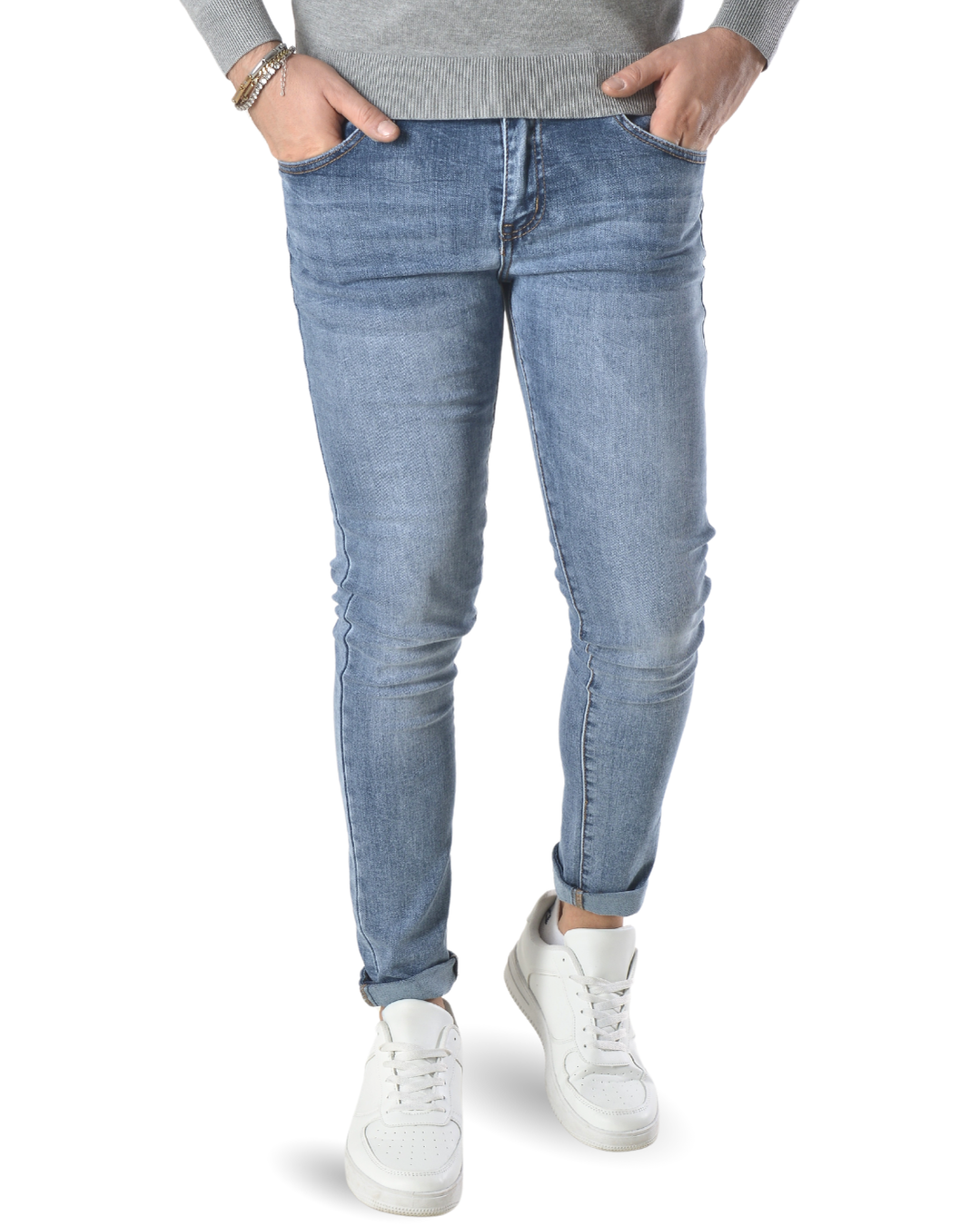 Jeans basic slim art 777 azzurro denim