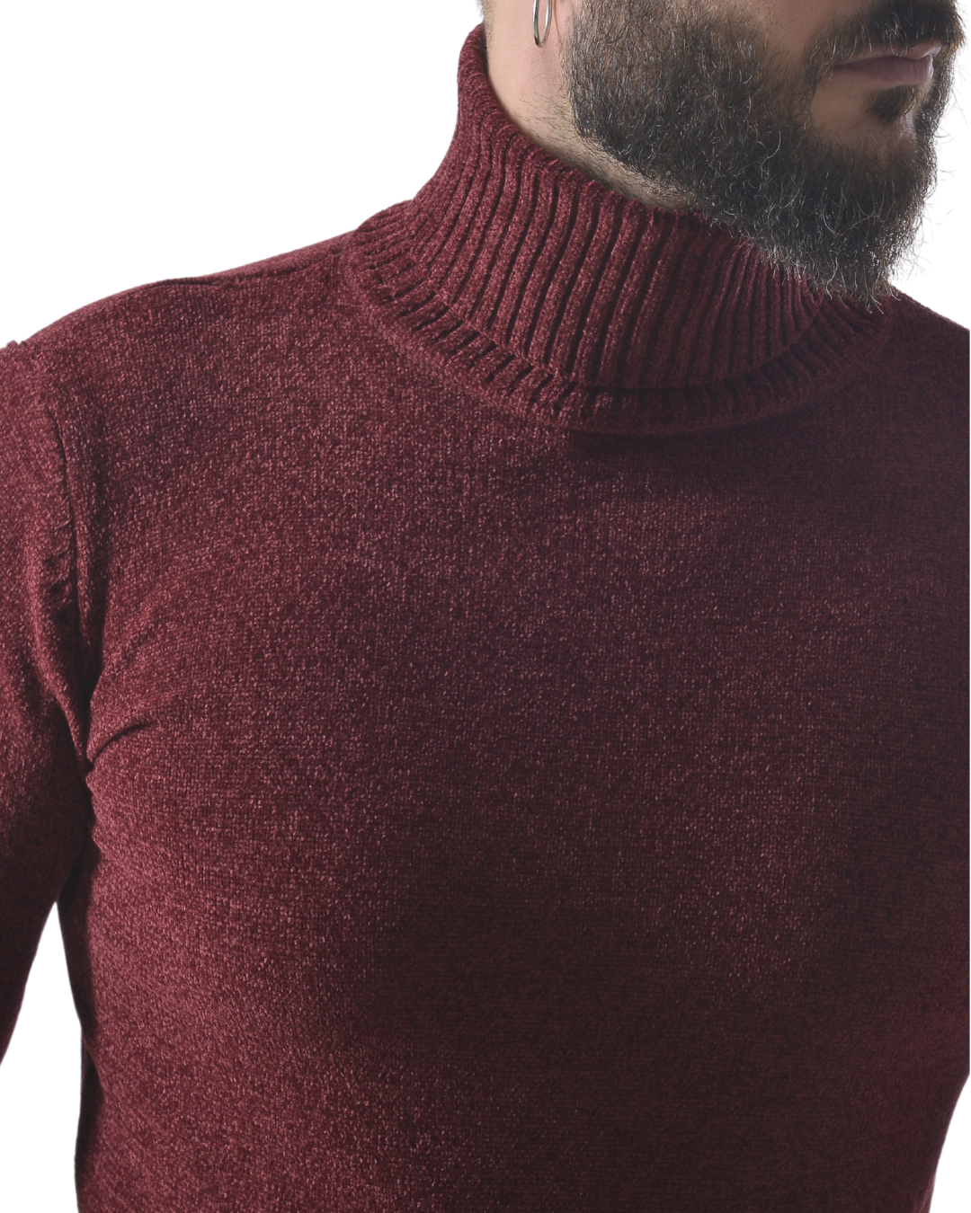 Maglia dolcevita in ciniglia art 709-9 bordeaux