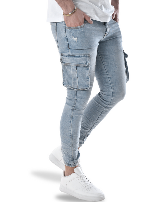 Jeans slim con tascone laterale yx5139