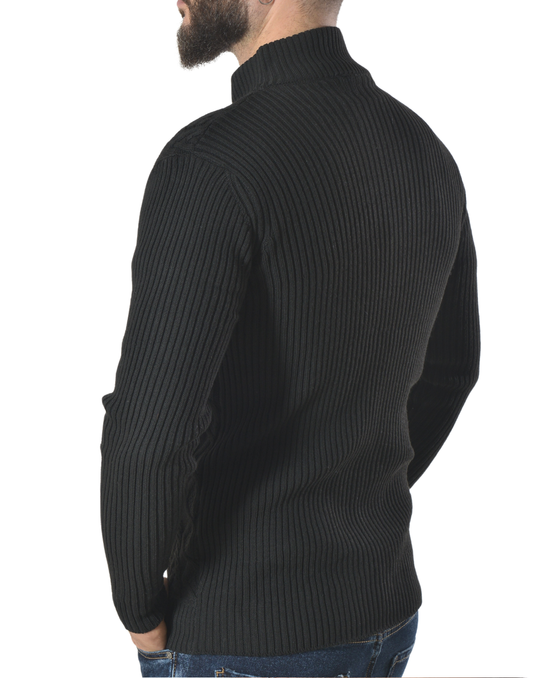 Cardigan con tessuto lavorato tinta unita art 9956 nero