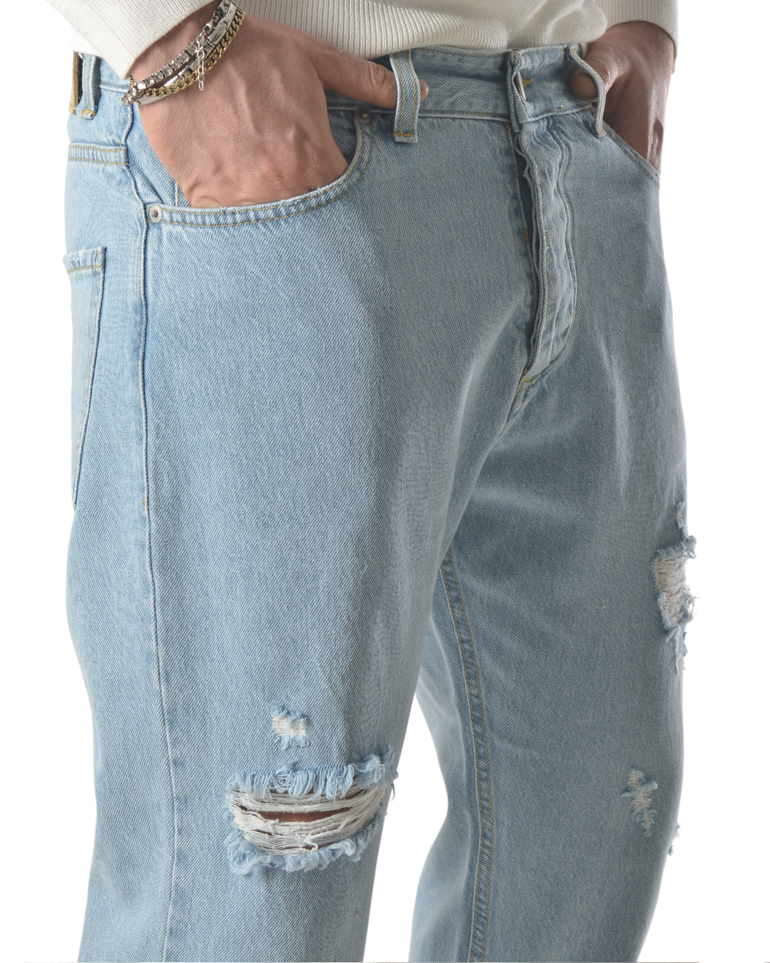 Jeans oversize carrot art. 2n denim chiaro