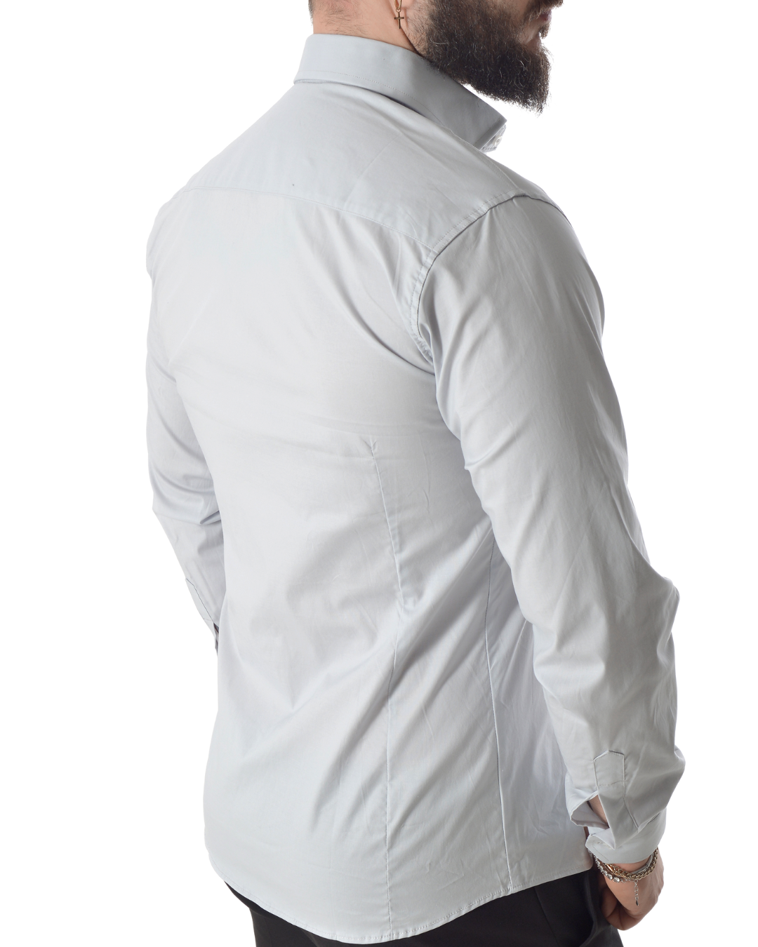 Camicia slim grigio perla