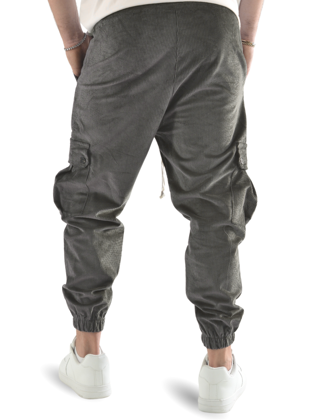 Pantalaccio cargo a costine vellutato grigio scuro art 9151