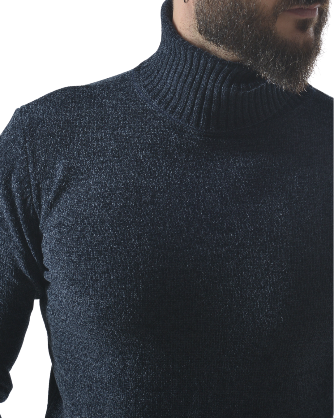 Maglia dolcevita in ciniglia art 709-9 blu scura