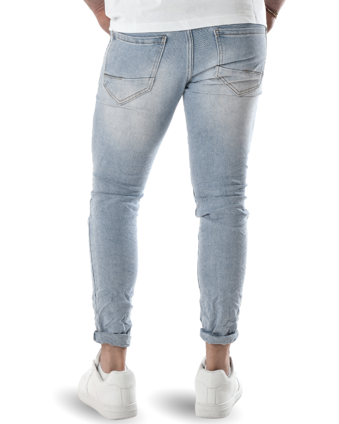 Jeans slim con strappi sul ginocchio YX5141