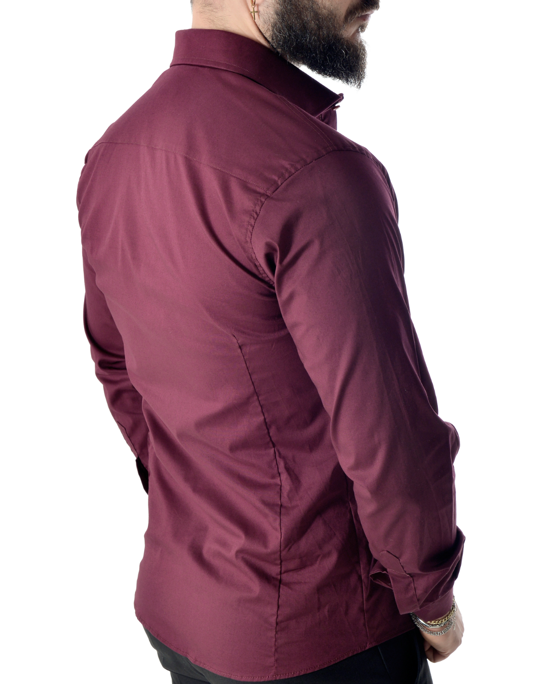 Camicia slim bordeaux