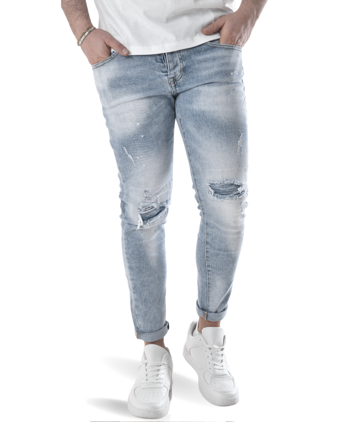 Jeans slim celeste chiaro 7568b