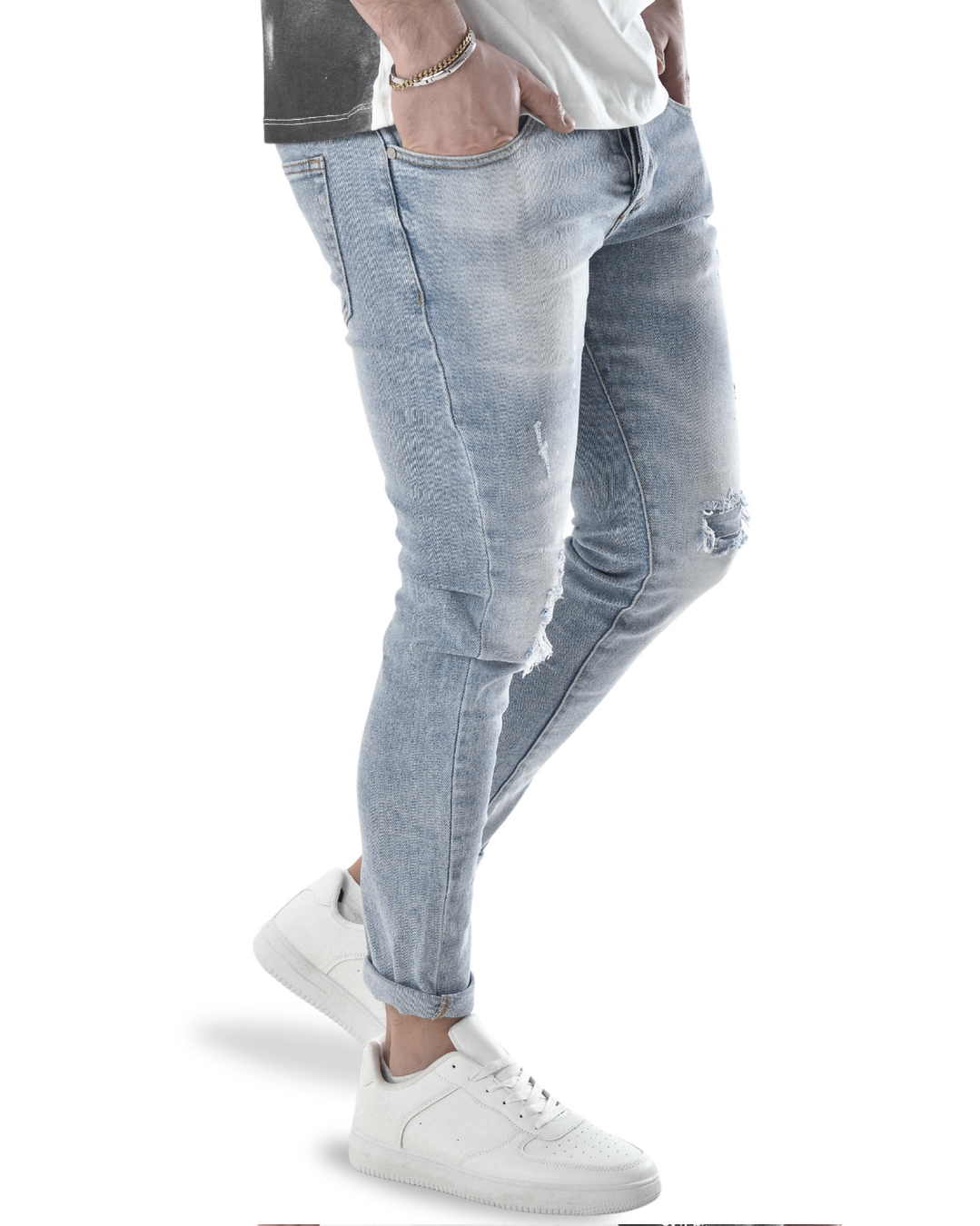 Jeans slim celeste chiaro 7568b