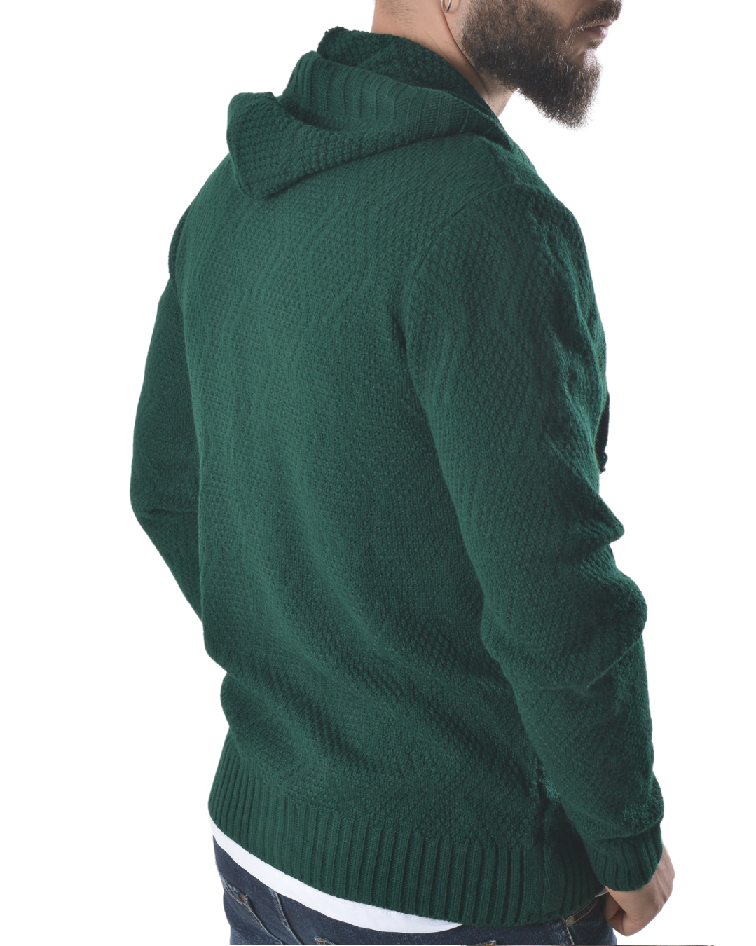 Cardigan giacca con cappuccio art 140 verde