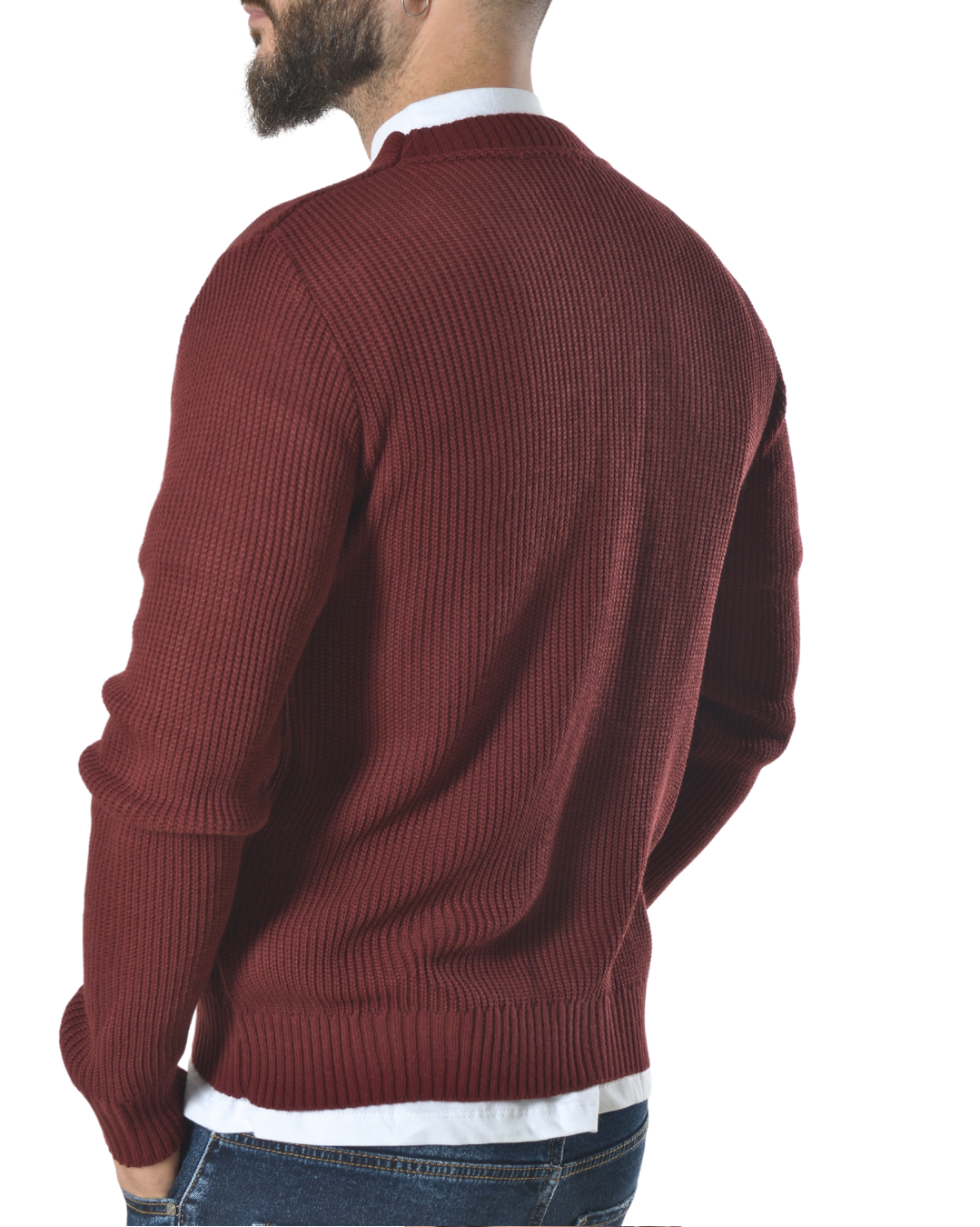 Cardigan tinta unita art 1006 bordeaux