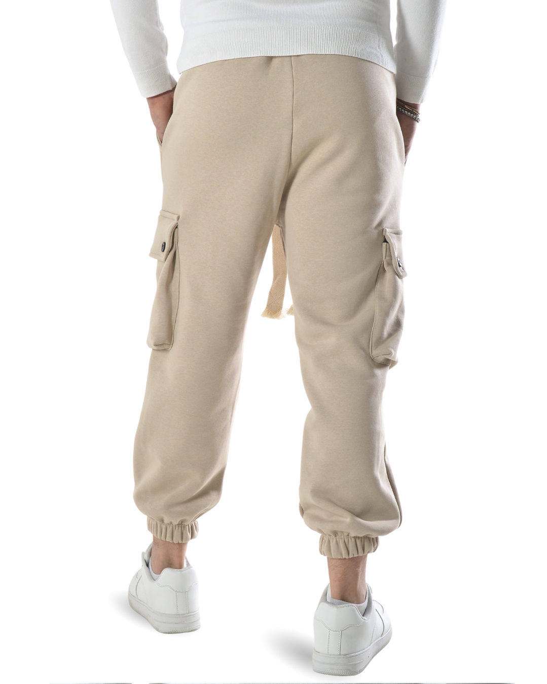 Pantalaccio tuta felpato cargo oversize art. 2034 beige