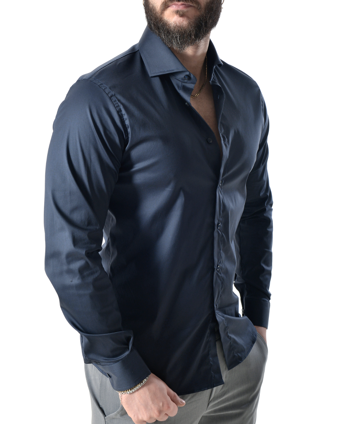 Camicia slim blu scuro