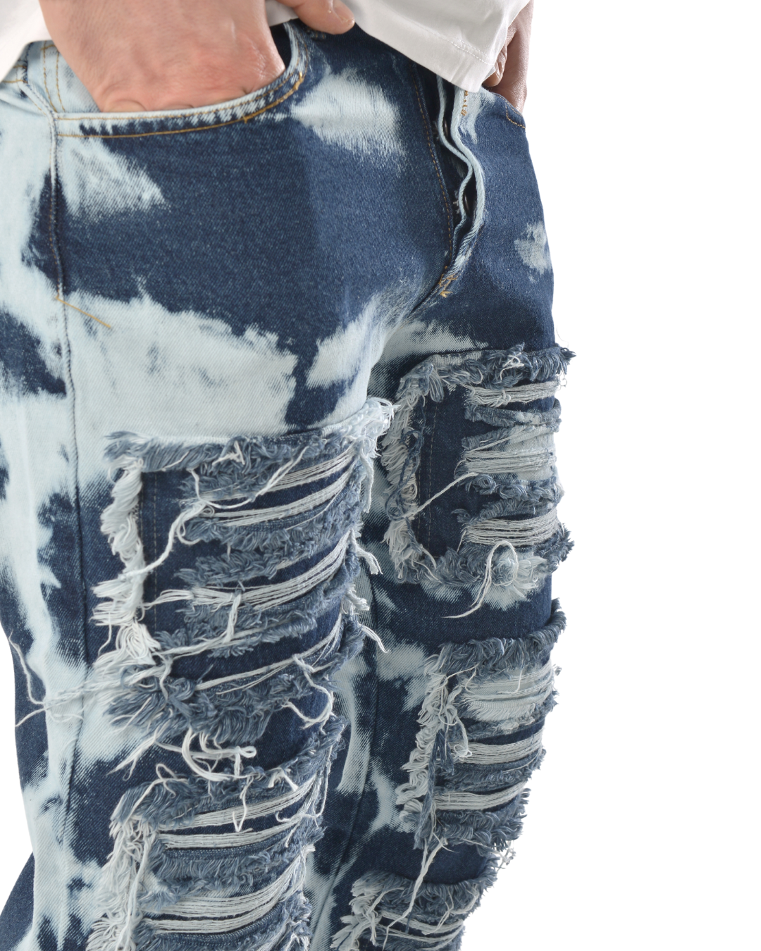 Jeans loose fit macchiati