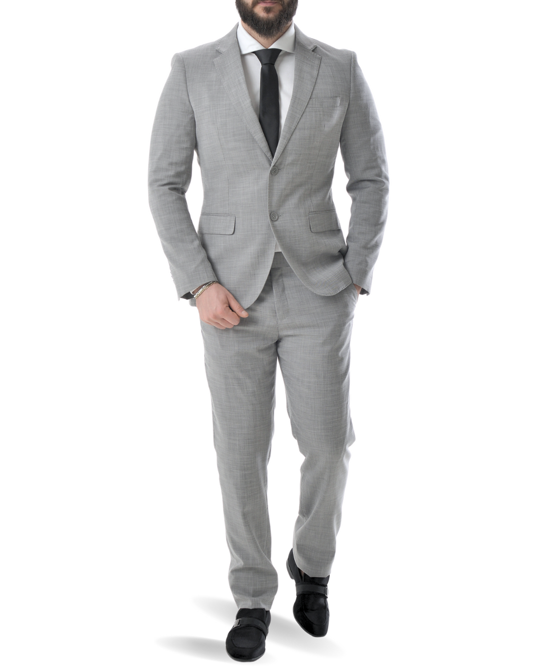 Abito completo giacca e pantalone grigio micro fantasia classico