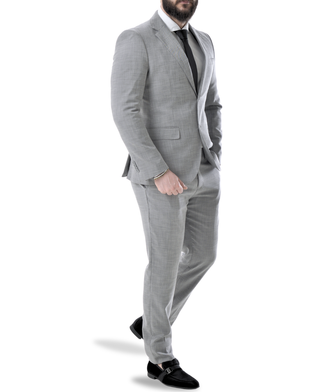 Abito completo giacca e pantalone grigio micro fantasia classico