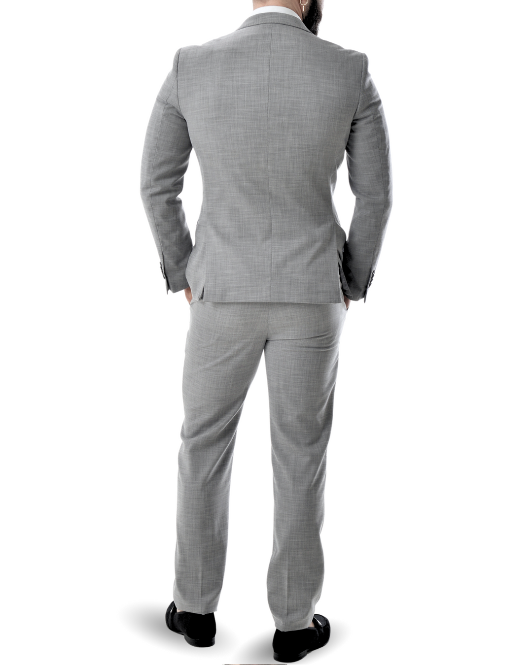 Abito completo giacca e pantalone grigio micro fantasia classico