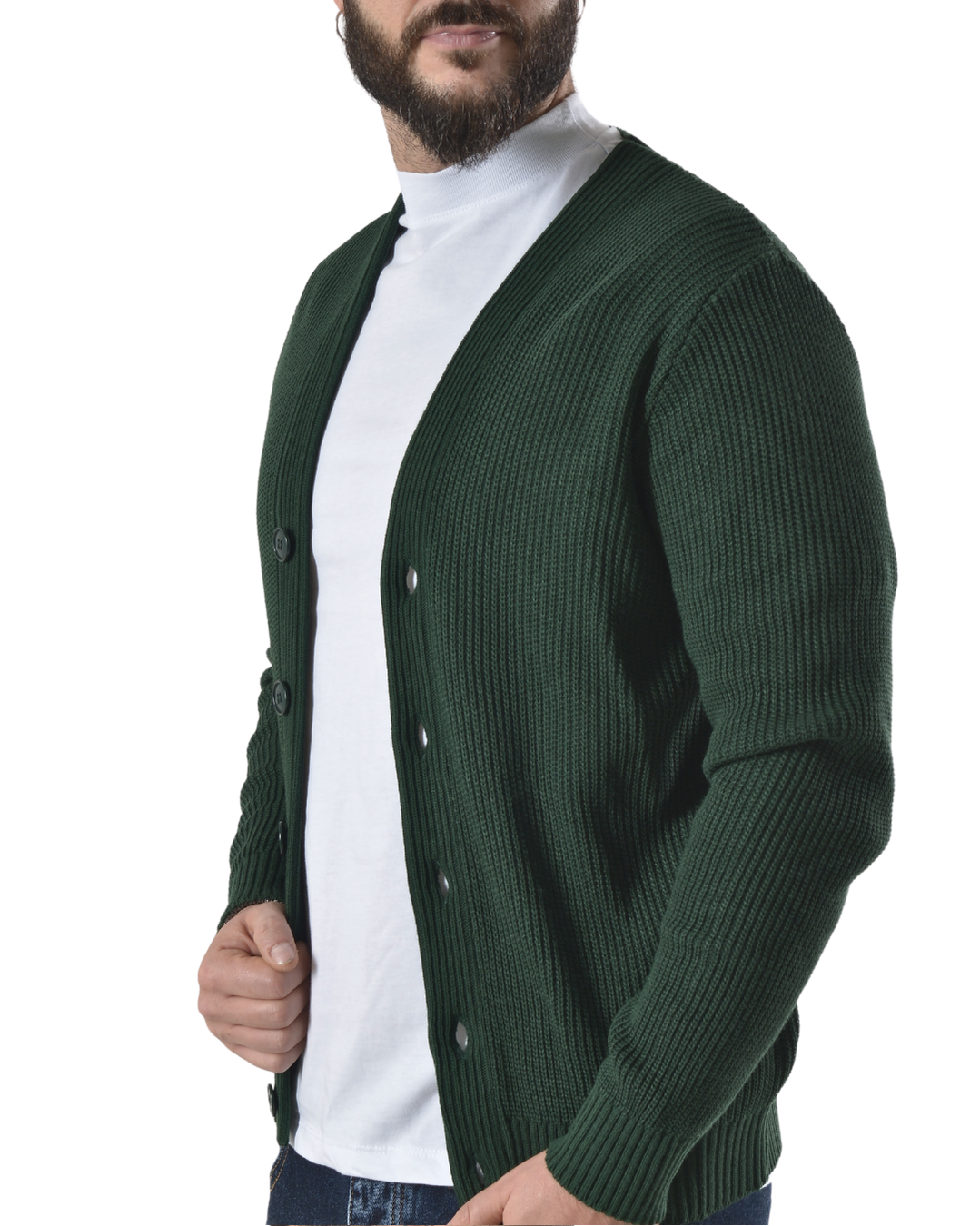 Cardigan tinta unita art 1006 verde