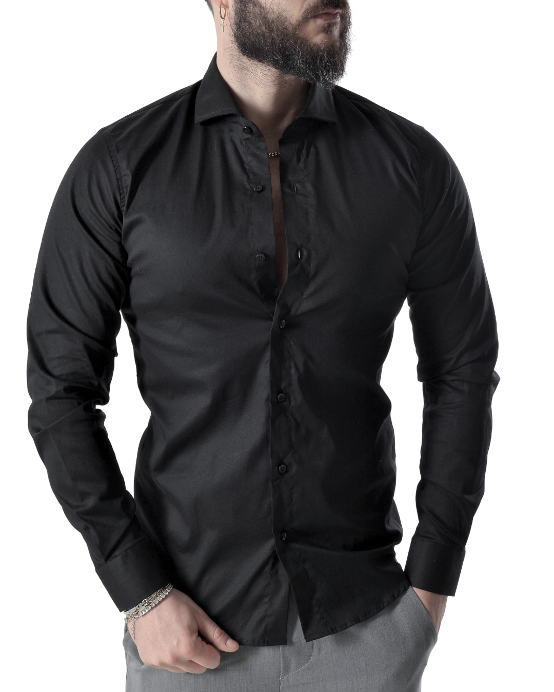 Camicia slim nera