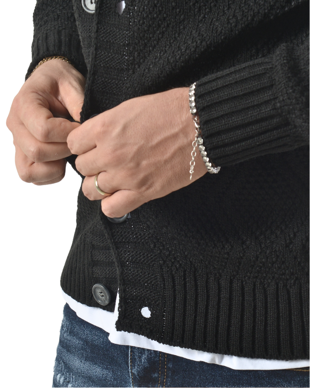 Cardigan giacca con cappuccio art 140 nero