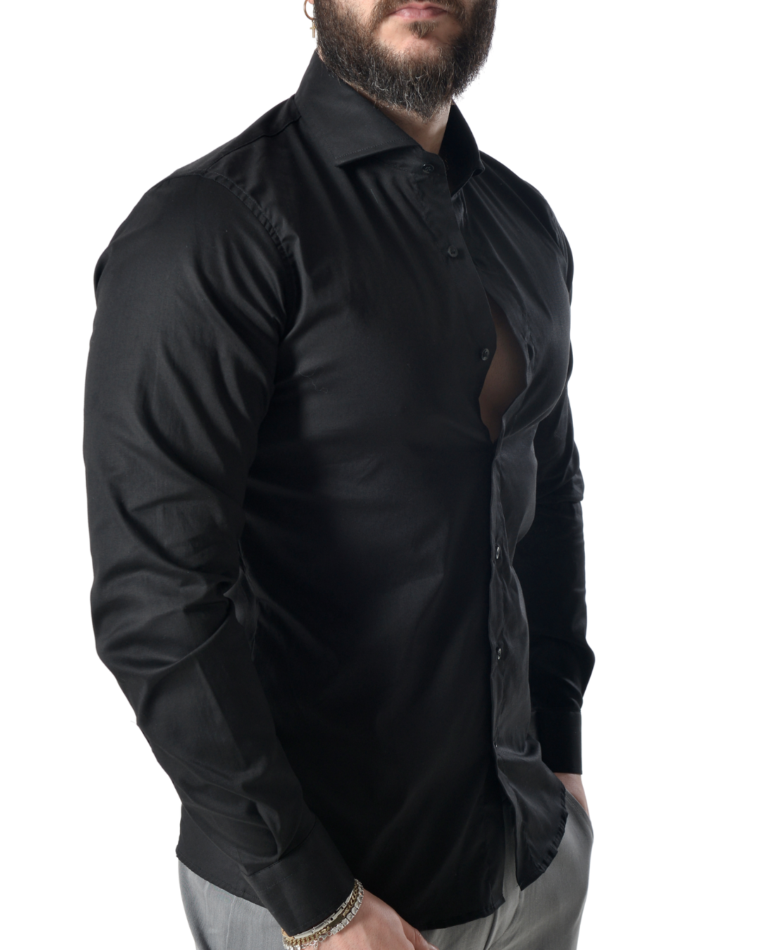 Camicia slim nera