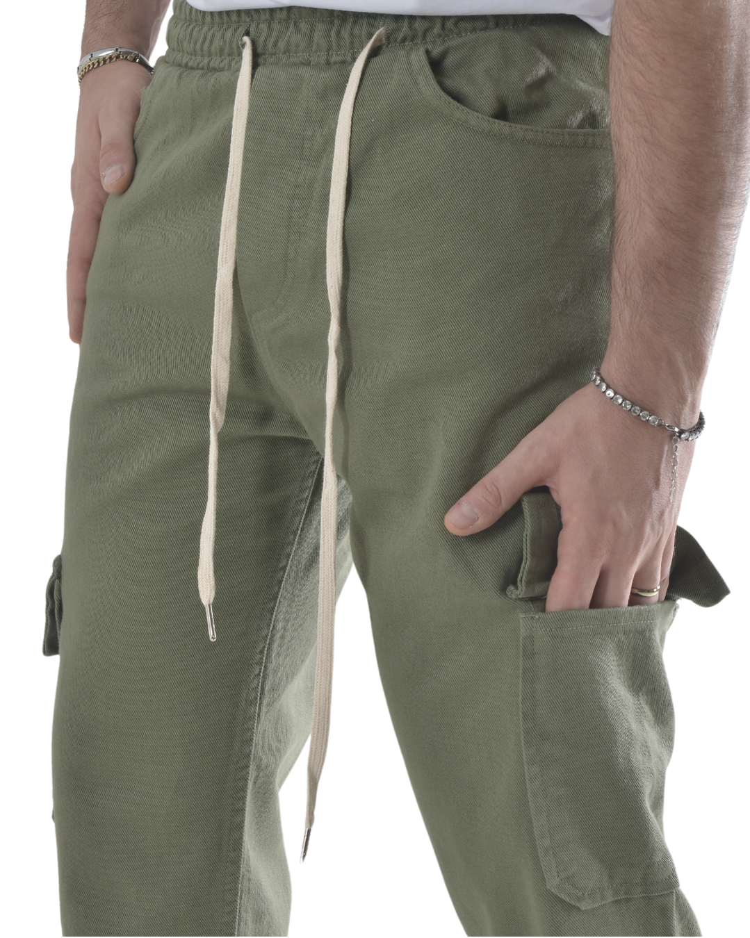 Pantalaccio con tascone laterale verde art 4010