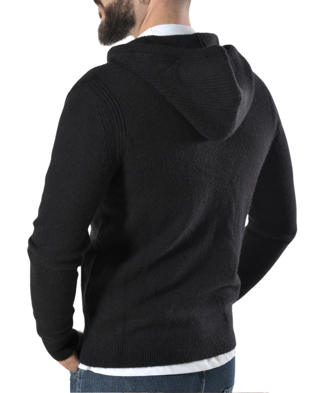 Cardigan con zip frontale art 746 nero