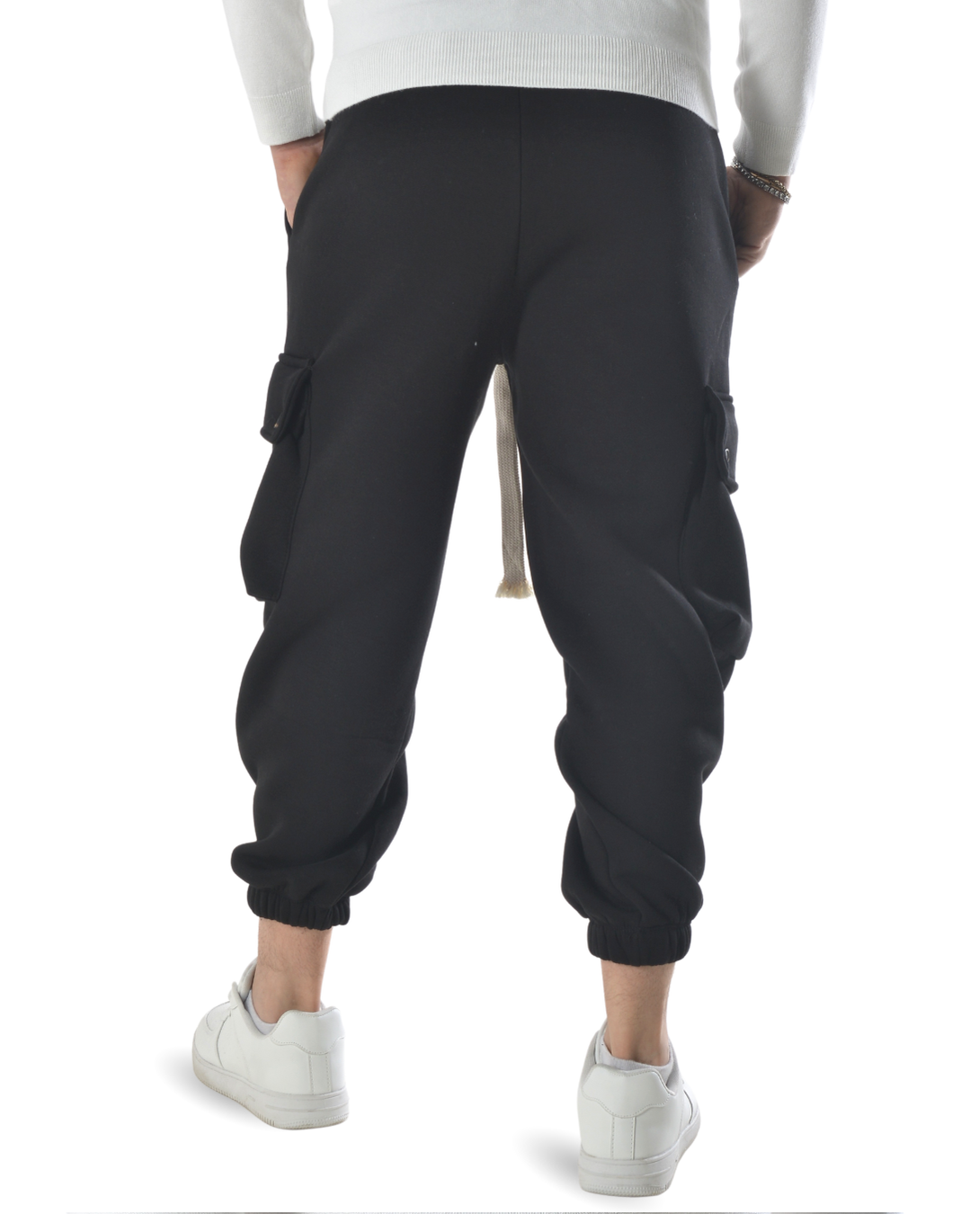 Pantalaccio tuta felpato cargo oversize art. 2034 nero