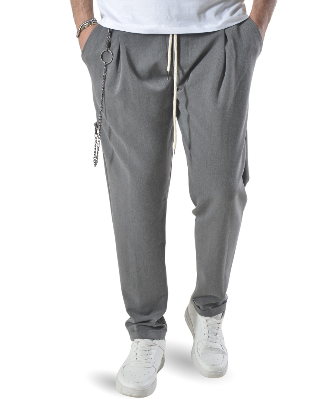 Pantalaccio con catena laterale lunga art 24102 grigio