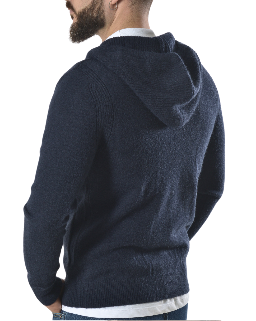 Cardigan con zip frontale art 746 blu scuro