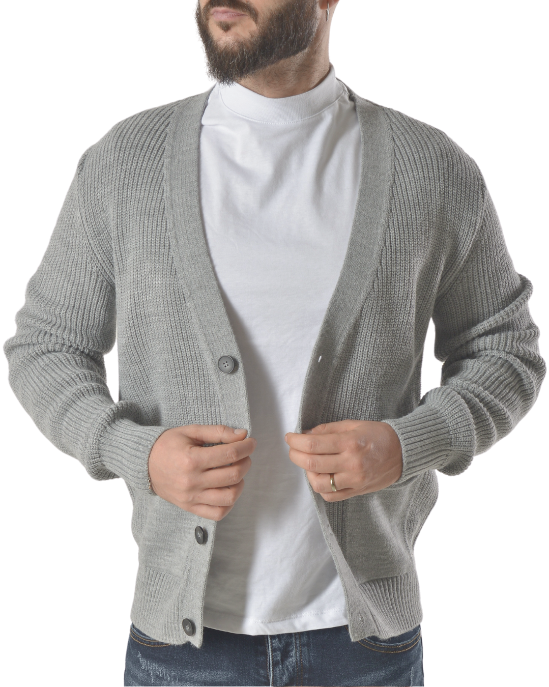 Cardigan con tasche frontali art 019 grigio