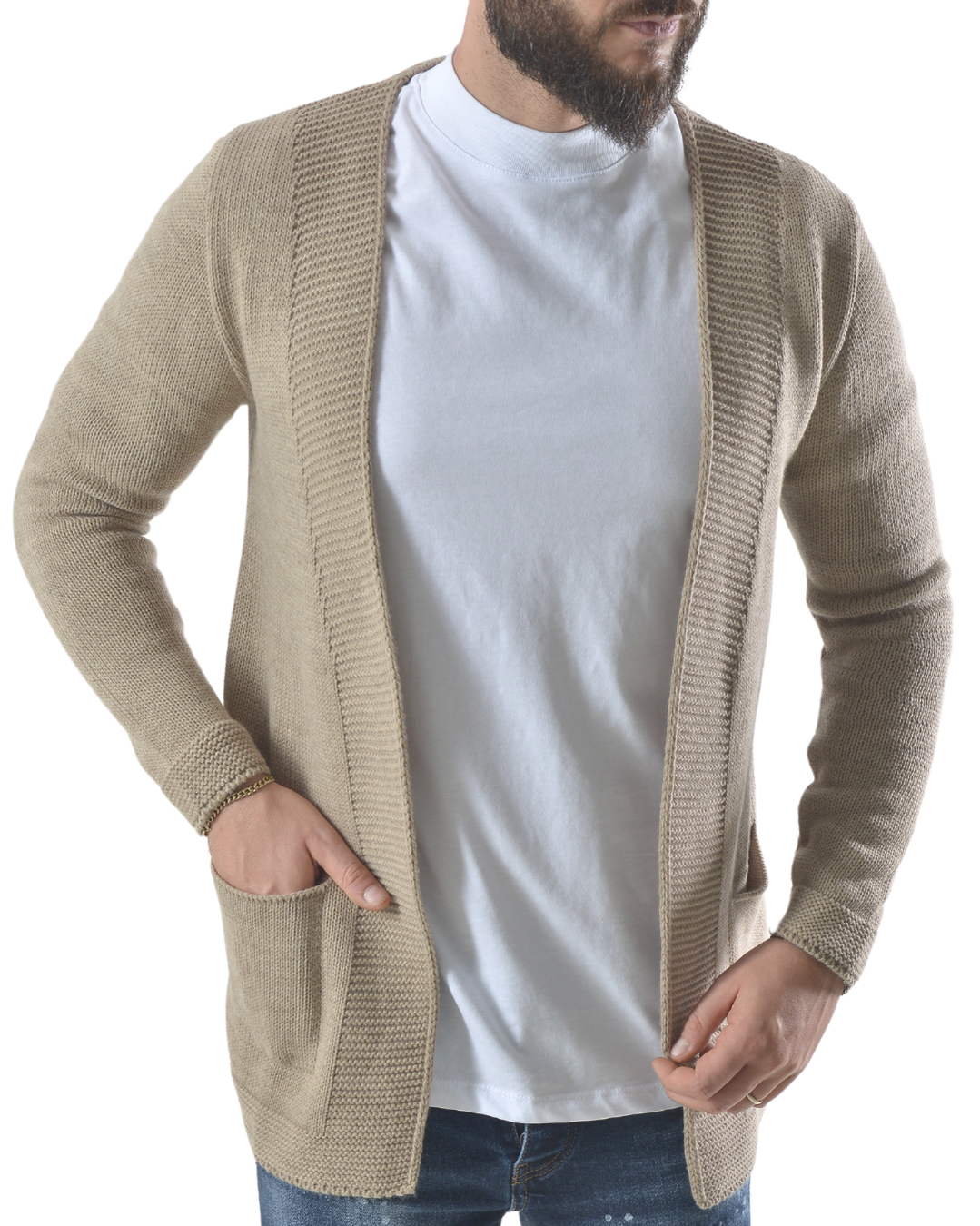 Cardigan aperto beige art 0224