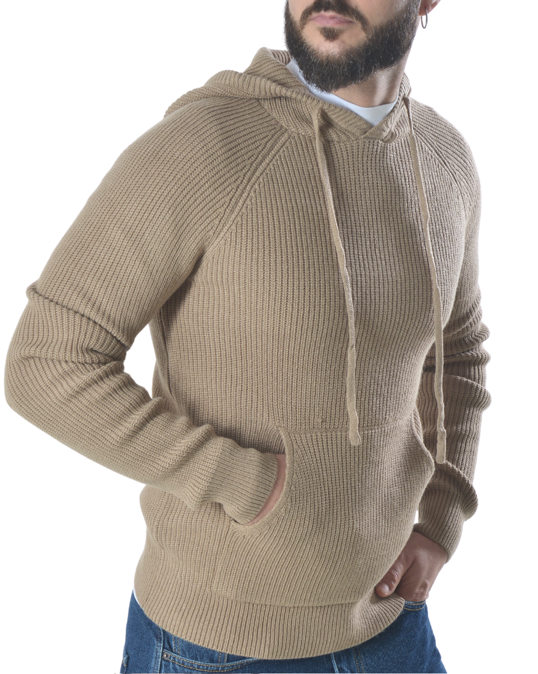 Maglia con tasca frontale art 678 beige