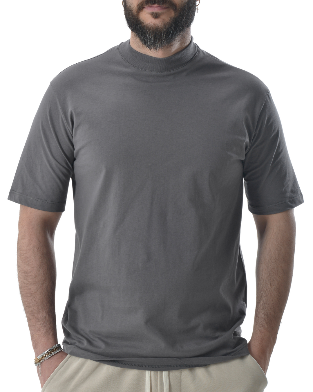 T-shirt oversize grigio scuro