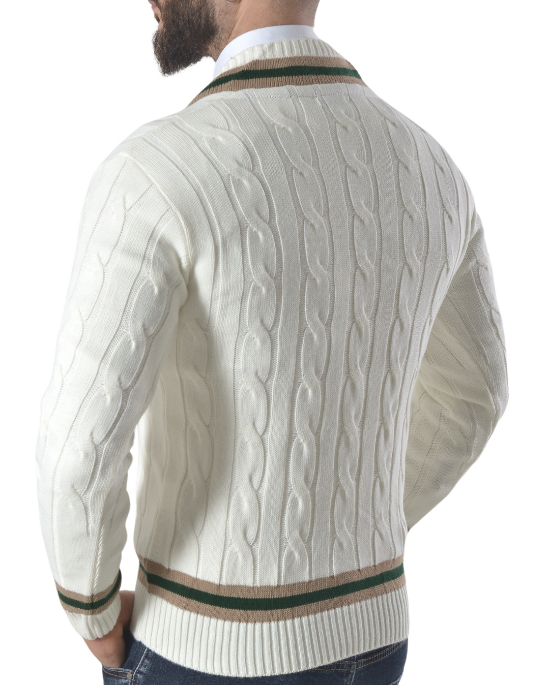 Maglia con scollo a punta art 2260 bianco panna