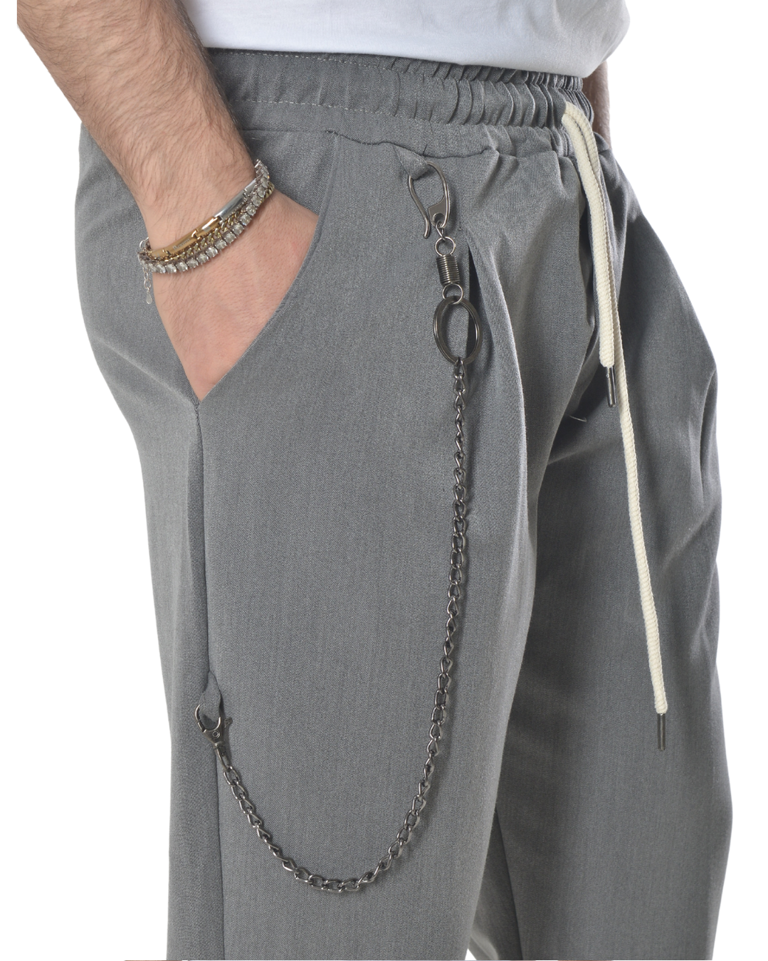 Pantalaccio con catena laterale lunga art 24102 grigio