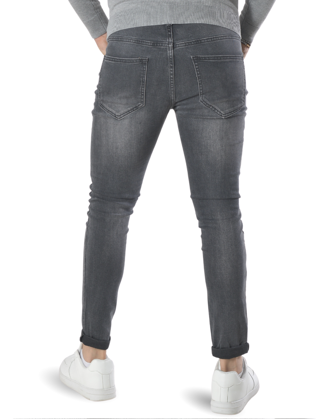 Jeans basic slim art 684 grigio scuro