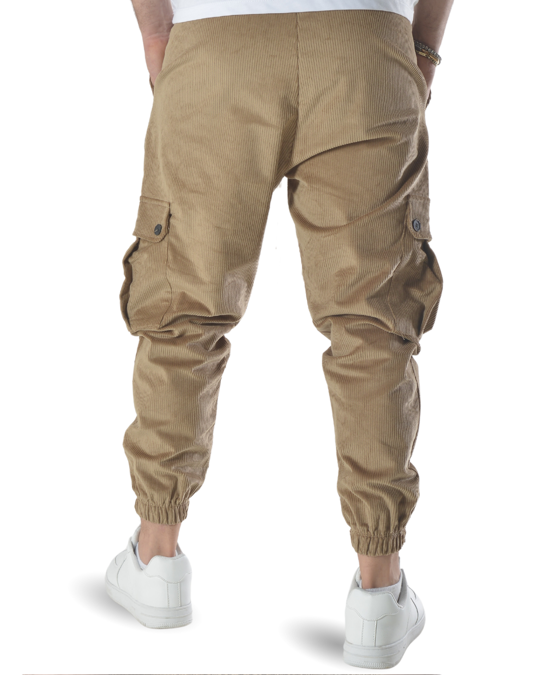 Pantalaccio cargo a costine vellutato camel art 9151