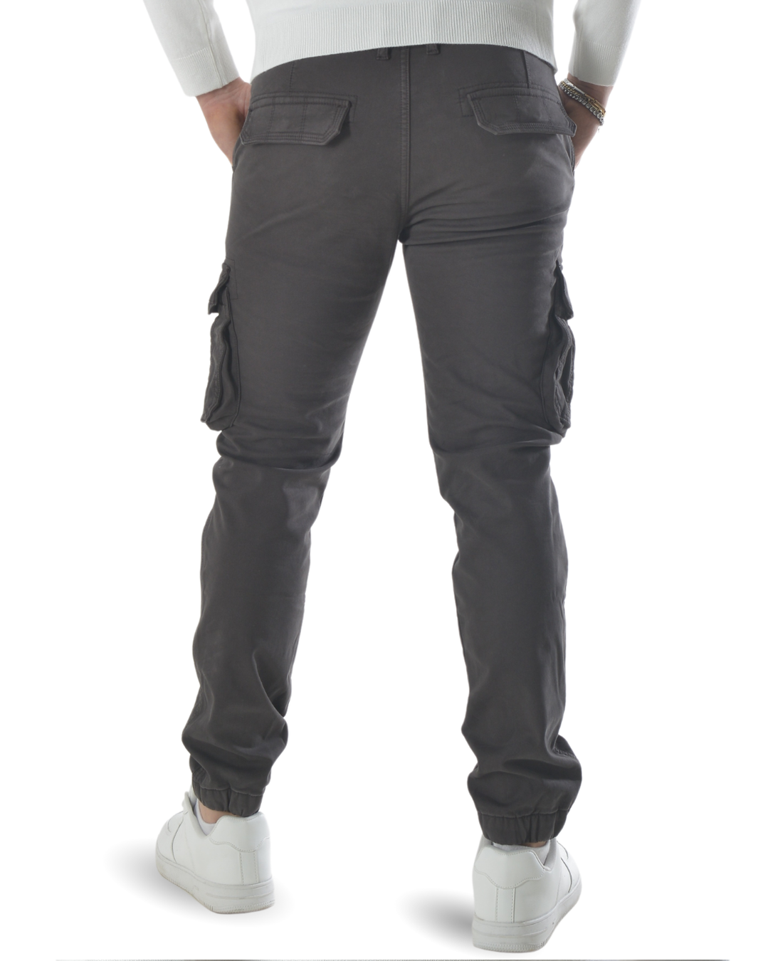 Pantalone cargo felpato internamente art. J732 grigio scuro