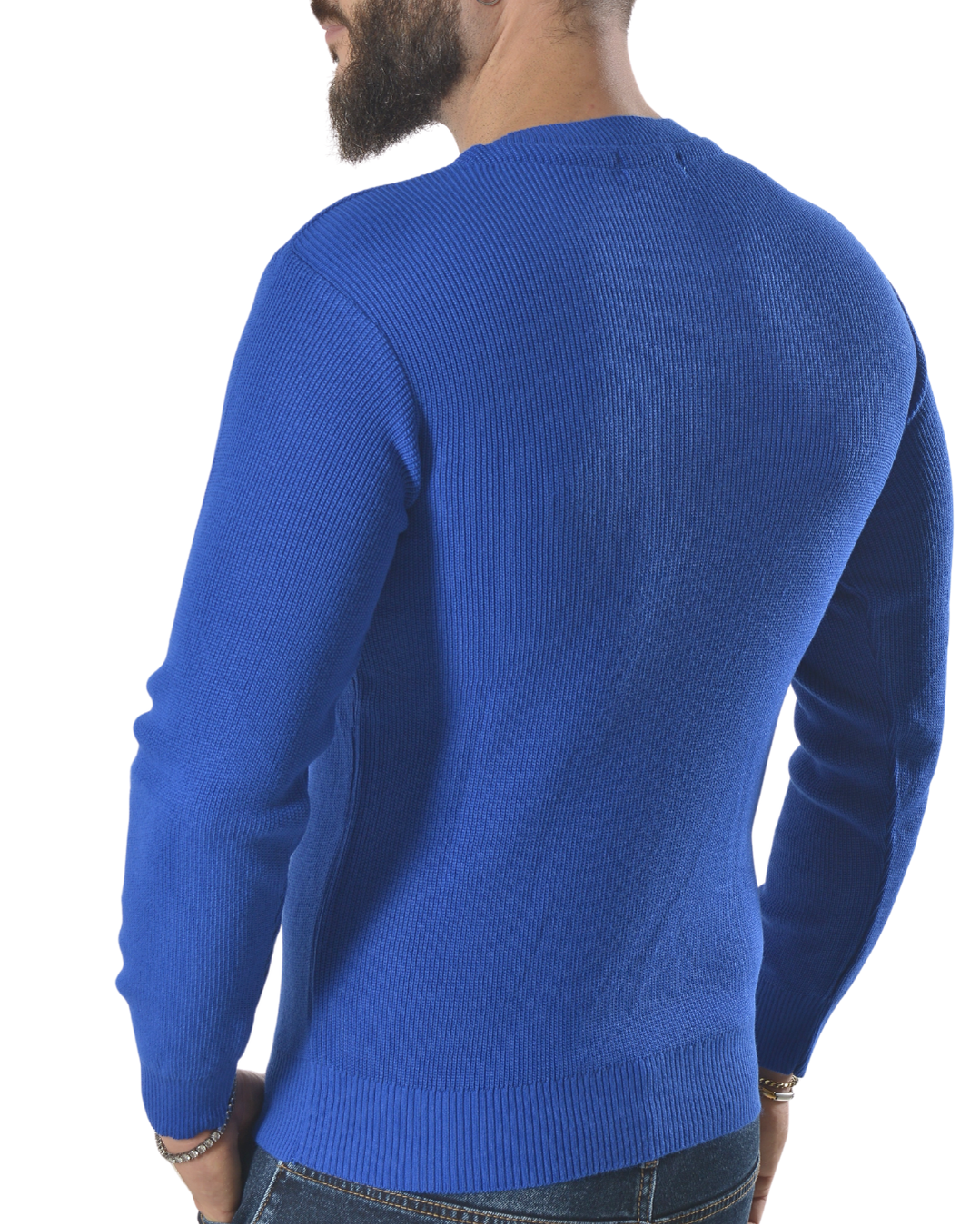 Maglioncino basic girocollo art 13670 azzurro