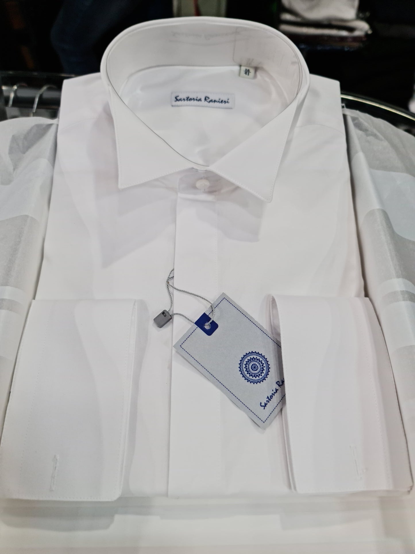 Camicia per abito da cerimonia regular con collo diplomatico bianca