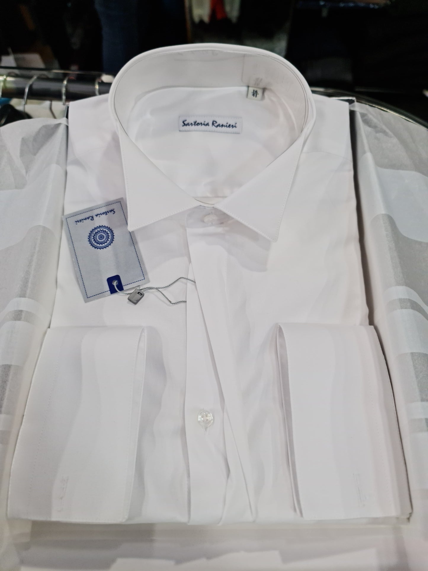 Camicia per abito da cerimonia regular con collo diplomatico bianca