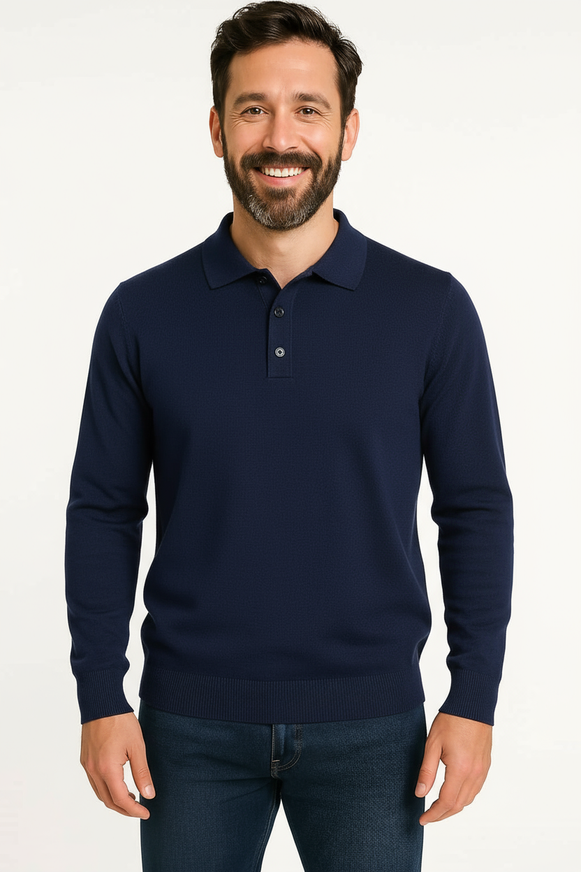 Maglia modello polo blu
