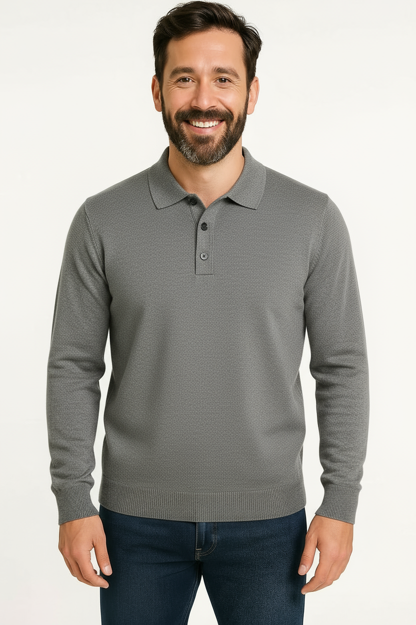 Maglia modello polo grigio cubanite